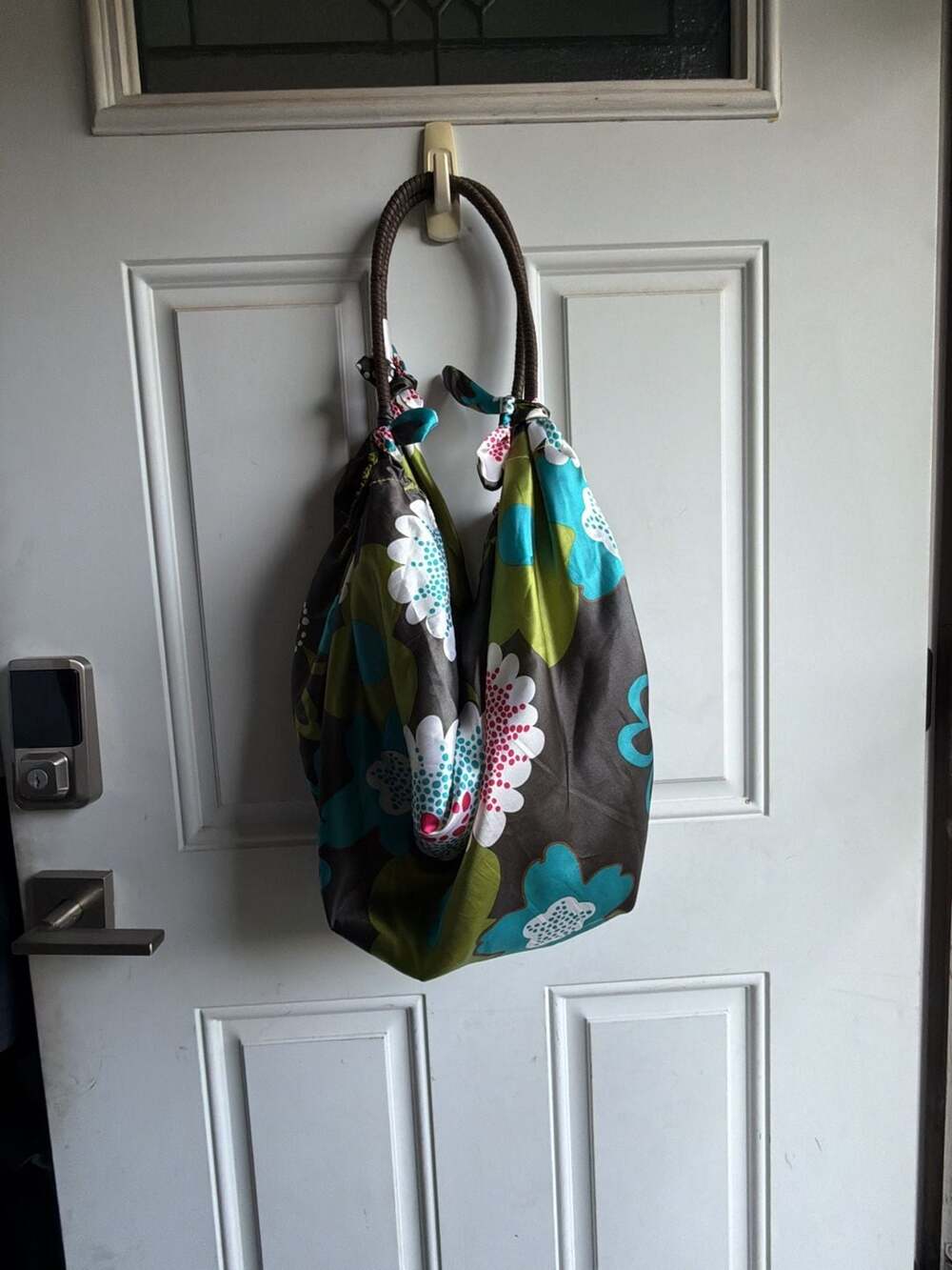 Old Navy Floral Satin Slouchy Hobo Shoulder Bag